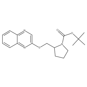 2-(Quinoxalin-2-ylsulfanylmethyl)-pyrrolidine-1-carboxylic acid tert-butyl ester Structure
