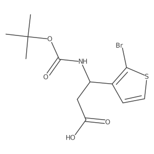 (3R)-3-(2-bromothiophen-3-yl)-3-{[(tert-butoxy)carbonyl]amino}propanoic acid结构式