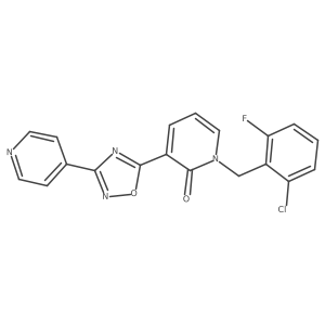 1-(2-chloro-6-fluorobenzyl)-3-(3-(pyridin-4-yl)-1,2,4-oxadiazol-5-yl)pyridin-2(1H)-one结构式