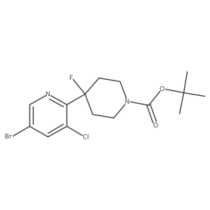 4-(5-Bromo-3-chloro-2-pyridinyl)-4-fluoro-1-piperidinecarboxylic acid 1,1-dimethylethyl ester Structure