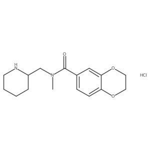 N-methyl-N-(piperidin-2-ylmethyl)-2,3-dihydrobenzo[b][1,4]dioxine-6-carboxamide hydrochloride Structure