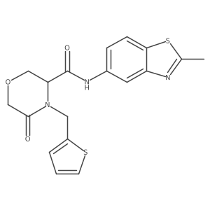 N-(2-methylbenzo[d]thiazol-5-yl)-5-oxo-4-(thiophen-2-ylmethyl)morpholine-3-carboxamide Structure