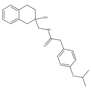 N-((2-hydroxy-1,2,3,4-tetrahydronaphthalen-2-yl)methyl)-2-(4-(isopropylthio)phenyl)acetamide结构式