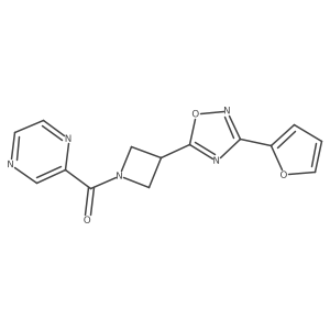 (3-(3-(Furan-2-yl)-1,2,4-oxadiazol-5-yl)azetidin-1-yl)(pyrazin-2-yl)methanone结构式