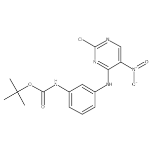Tert-butyl 3-(2-chloro-5-nitropyrimidin-4-ylamino)phenylcarbamate结构式