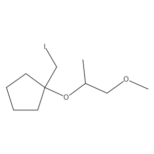 1-(Iodomethyl)-1-[(1-methoxypropan-2-yl)oxy]cyclopentane结构式