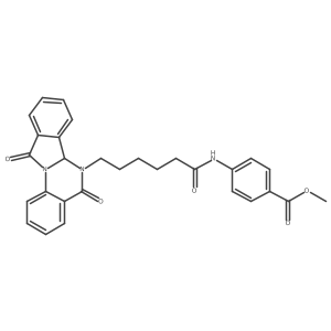 methyl 4-{[6-(5,11-dioxo-6a,11-dihydroisoindolo[2,1-a]quinazolin-6(5H)-yl)hexanoyl]amino}benzoate结构式