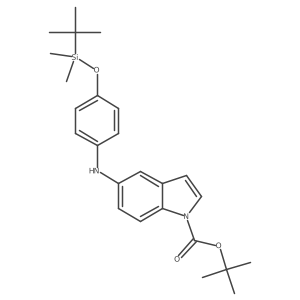 tert-butyl 5-((4-((tert-butyldimethylsilyl)oxy)phenyl)amino)-1H-indole-1-carboxylate Structure