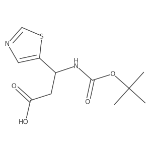 (3R)-3-{[(tert-butoxy)carbonyl]amino}-3-(1,3-thiazol-5-yl)propanoic acid Structure