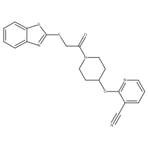 2-((1-(2-(Benzo[d]thiazol-2-ylthio)acetyl)piperidin-4-yl)oxy)nicotinonitrile结构式