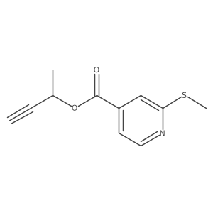 But-3-yn-2-yl 2-(methylsulfanyl)pyridine-4-carboxylate结构式