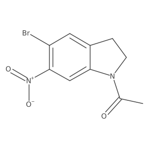 1-(5-bromo-6-nitro-2,3-dihydro-1H-indol-1-yl)ethan-1-one结构式