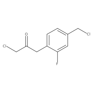 1-Chloro-3-(4-(chloromethyl)-2-fluorophenyl)propan-2-one结构式