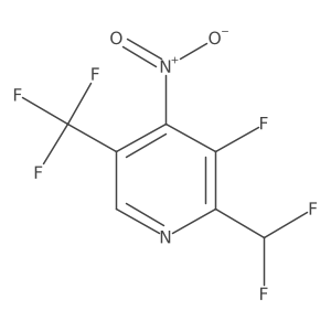 2-(Difluoromethyl)-3-fluoro-4-nitro-5-(trifluoromethyl)pyridine Structure