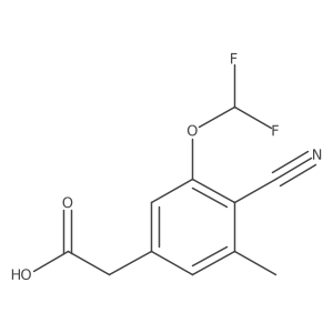 2-(4-Cyano-3-(difluoromethoxy)-5-methylphenyl)acetic acid Structure