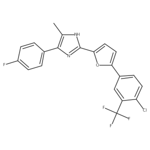 2-[5-[4-Chloro-3-(trifluoromethyl)phenyl]furan-2-yl]-4-(4-fluorophenyl)-5-methyl-1H-imidazole结构式