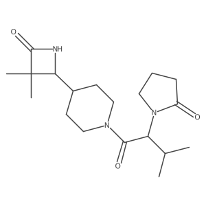 1-[1-[4-(3,3-Dimethyl-4-oxoazetidin-2-yl)piperidin-1-yl]-3-methyl-1-oxobutan-2-yl]pyrrolidin-2-one Structure