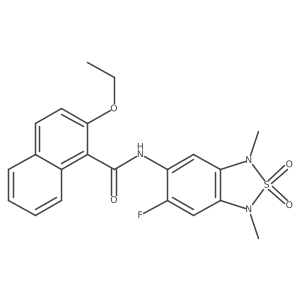 2-ethoxy-N-(6-fluoro-1,3-dimethyl-2,2-dioxido-1,3-dihydrobenzo[c][1,2,5]thiadiazol-5-yl)-1-naphthamide结构式