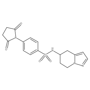 4-(2,5-dioxopyrrolidin-1-yl)-N-(4,5,6,7-tetrahydropyrazolo[1,5-a]pyridin-5-yl)benzenesulfonamide结构式