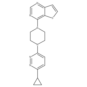 4-(4-(6-Cyclopropylpyridazin-3-yl)piperazin-1-yl)thieno[3,2-d]pyrimidine结构式