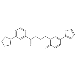N-(2-(6-oxo-3-(thiophen-2-yl)pyridazin-1(6H)-yl)ethyl)-6-(pyrrolidin-1-yl)pyrimidine-4-carboxamide Structure