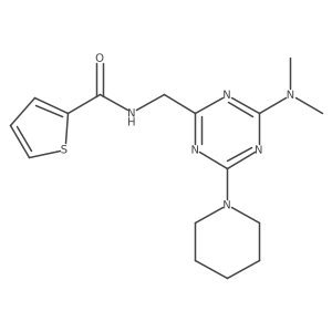 N-((4-(dimethylamino)-6-(piperidin-1-yl)-1,3,5-triazin-2-yl)methyl)thiophene-2-carboxamide Structure