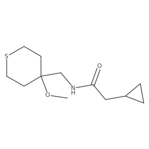 2-cyclopropyl-N-((4-methoxytetrahydro-2H-thiopyran-4-yl)methyl)acetamide结构式