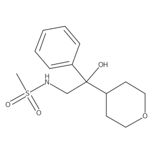 N-(2-hydroxy-2-phenyl-2-(tetrahydro-2H-pyran-4-yl)ethyl)methanesulfonamide结构式