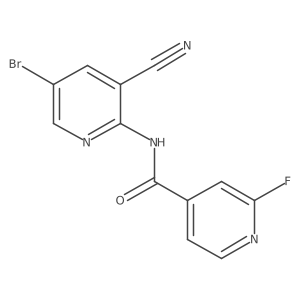 N-(5-bromo-3-cyanopyridin-2-yl)-2-fluoropyridine-4-carboxamide结构式