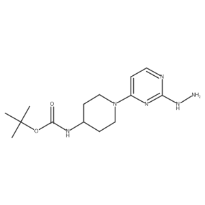 tert-Butyl (1-(2-hydrazineylpyrimidin-4-yl)piperidin-4-yl)carbamate结构式