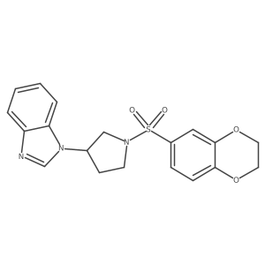 1-(1-((2,3-dihydrobenzo[b][1,4]dioxin-6-yl)sulfonyl)pyrrolidin-3-yl)-1H-benzo[d]imidazole结构式