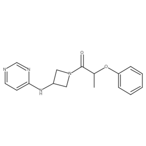 2-Phenoxy-1-{3-[(pyrimidin-4-yl)amino]azetidin-1-yl}propan-1-one结构式