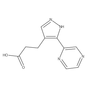 3-(3-(pyrazin-2-yl)-1H-pyrazol-4-yl)propanoic acid Structure