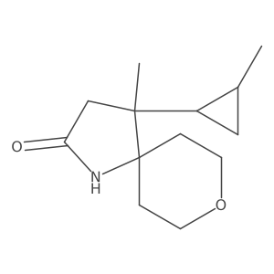 4-Methyl-4-(2-methylcyclopropyl)-8-oxa-1-azaspiro[4.5]decan-2-one结构式