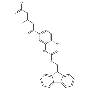 (3S)-3-{[4-bromo-3-({[(9H-fluoren-9-yl)methoxy]carbonyl}amino)phenyl]formamido}butanoic acid结构式