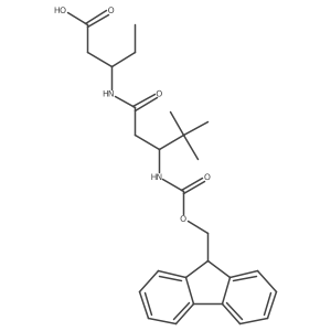 (3R)-3-[3-({[(9H-fluoren-9-yl)methoxy]carbonyl}amino)-4,4-dimethylpentanamido]pentanoic acid Structure