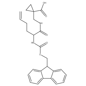 1-{[2-({[(9H-fluoren-9-yl)methoxy]carbonyl}amino)hex-5-enamido]methyl}cyclopropane-1-carboxylic acid结构式