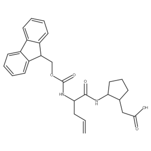 2-{2-[2-({[(9H-fluoren-9-yl)methoxy]carbonyl}amino)pent-4-enamido]cyclopentyl}acetic acid结构式