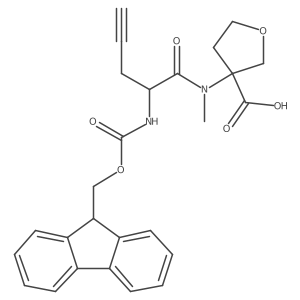 3-[2-({[(9H-fluoren-9-yl)methoxy]carbonyl}amino)-N-methylpent-4-ynamido]oxolane-3-carboxylic acid结构式