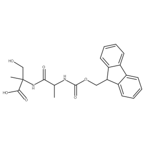 2-[2-({[(9H-fluoren-9-yl)methoxy]carbonyl}amino)propanamido]-3-hydroxy-2-methylpropanoic acid结构式