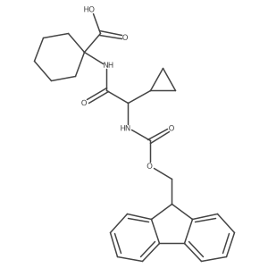 1-[2-cyclopropyl-2-({[(9H-fluoren-9-yl)methoxy]carbonyl}amino)acetamido]cyclohexane-1-carboxylic acid Structure
