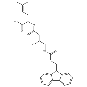 2-[4-({[(9H-fluoren-9-yl)methoxy]carbonyl}amino)-3-hydroxybutanamido]-5-methylhex-4-enoic acid Structure