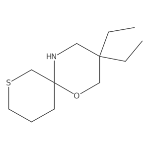 3,3-Diethyl-1-oxa-8-thia-5-azaspiro[5.5]undecane结构式