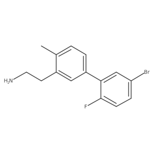 2-[5-(5-Bromo-2-fluorophenyl)-2-methylphenyl]ethan-1-amine结构式
