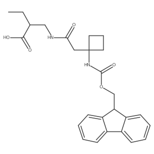 2-({2-[1-({[(9H-fluoren-9-yl)methoxy]carbonyl}amino)cyclobutyl]acetamido}methyl)butanoic acid Structure