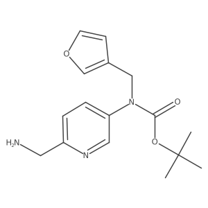 tert-butyl N-[6-(aminomethyl)pyridin-3-yl]-N-[(furan-3-yl)methyl]carbamate结构式