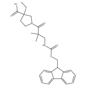 1-[3-({[(9H-fluoren-9-yl)methoxy]carbonyl}amino)-2,2-dimethylpropanoyl]-3-methoxypyrrolidine-3-carboxylic acid结构式