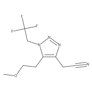 2-[5-(2-methoxyethyl)-1-(2,2,2-trifluoroethyl)-1H-1,2,3-triazol-4-yl]acetonitrile结构式