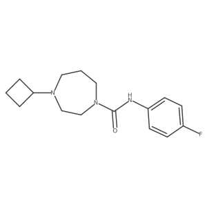 4-cyclobutyl-N-(4-fluorophenyl)-1,4-diazepane-1-carboxamide结构式