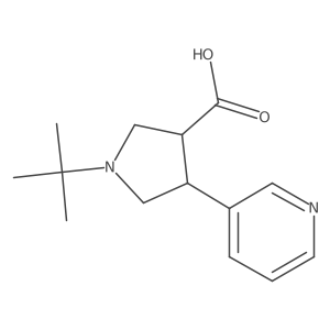 1-Tert-butyl-4-(pyridin-3-yl)pyrrolidine-3-carboxylic acid结构式